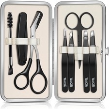 Tweezers for Men, 8 in 1 Professional Eyebrow Tweezers Kit with Eyebrow Trimm...