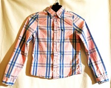 Boys Abercrombie Long Sleeve Collared Shirt XL Kids Pink/Blue/White Button Up