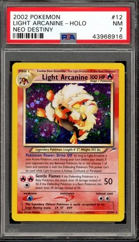 2002 Pokemon Neo Destiny 12 Light Arcanine Holo - PSA 7 Near Mint