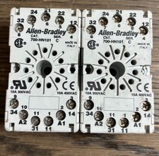 Lot of 2 Allen-Bradley 700-HN101 Series C Relay Sockets 11-Pin 10A 300/400V