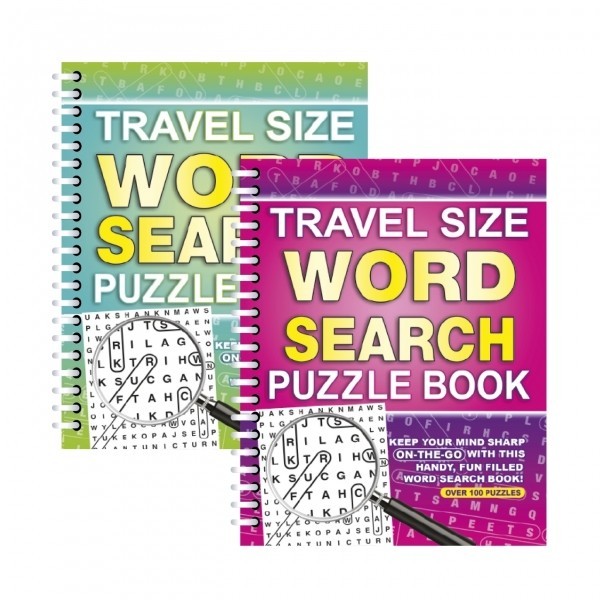 Travel size A5 Word Search Puzzle Books Spiral Bound - Set of 2