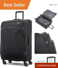 Expandable Softside Luggage 24 Spinner Water Resistant Travel Suitcase