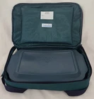 Pyrex Portables 233 3qt 9x13 Glass Baking Dish Teal Lid & Insulated Case Inserts