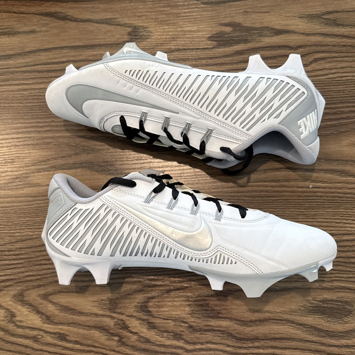 Size 11.5 Nike Vapor Edge 360 VC White/Silver Football Cleats