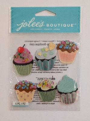 Jolee's Vellum Cupcakes Birthday Food Dessert Scrapbooking Stickers