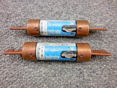 (2) Littlefuse 100 amp FLNR-100-ID Time Delay Fuse Class RK5