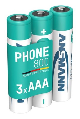 3x ANSMANN DECT NiMH Akku Micro AAA 800mAh HR03 5030142