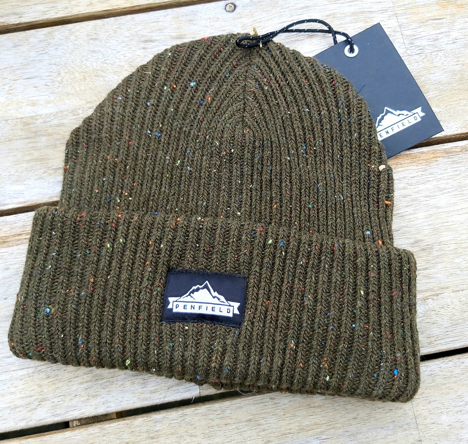PENFIELD Chunky Olive Fleck  BEANIE Hat Cuff *Super Warm* Green TAGS