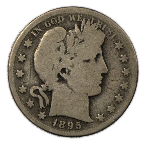 1895-S Liberty Barber Silver Half Dollar 50c San Francisco Very Good VG+