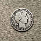 1909 O Barber Silver Half Dollar Us Coin F Fine 90% New Orleans Mint ZM