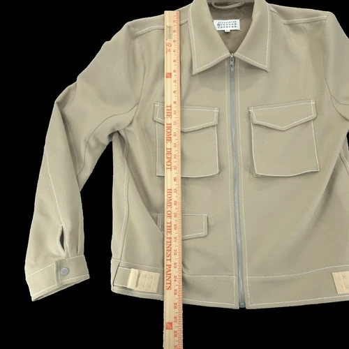 Maison Margiela Jacket Mens Large Khaki Zip Contrast Stitch Utility Made Italy image 7