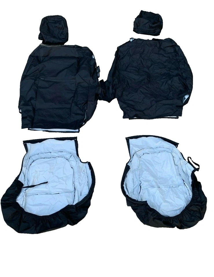 Juego de 2 fundas de asiento originales Jaguar F Pace negras azabache para asientos delanteros -T4A5565PVJ Foto 2 de 3