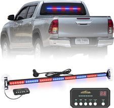 35 Inch Traffic Advisor Red Blue Police Lights 48 Led Emergency Strobe Light Bar