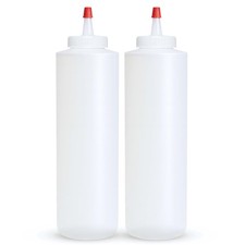Squeeze Bottles, Leak Proof, Wide Neck, BPA FREE Plastic, 16 OZ 2 PACK, Condi...