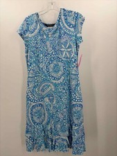 Pre-Owned Tango Mango Blue Size Small Knee Length Short Sleeve Dress