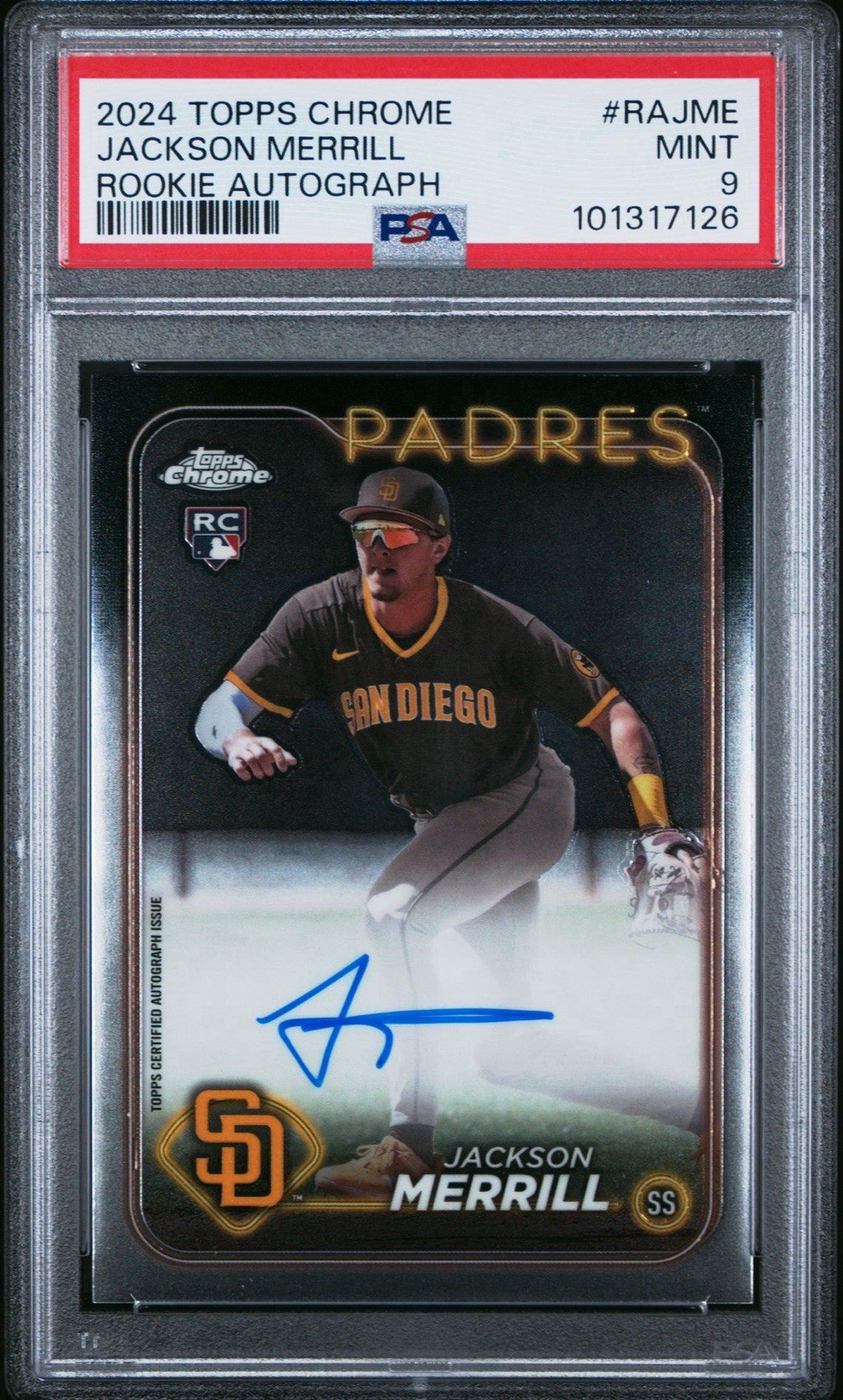 2024 Topps Chrome - Rookie Autographs Jackson Merrill #RA-JME (AU, RC)