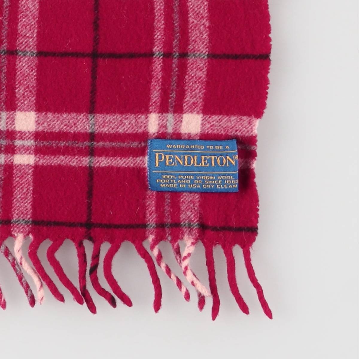 Vintage Pendleton Check Pattern Wool Scarf Made i… - image 6
