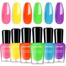Morovan Nail Polish Set Fingernail: Neon 0.05 Fl Oz (Pack of 6), Palette 
