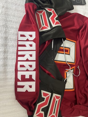 Maglia Tampa Bay Buccaneers Ronde Barber #20 Nike Uomo Rossa NFL Gioco Ritirato Nuova - Foto 4 di 14