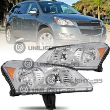 for 2009-2012 Chevy Traverse LS LT Chrome Halogen Headlights L+R w/ Bulbs 09-12