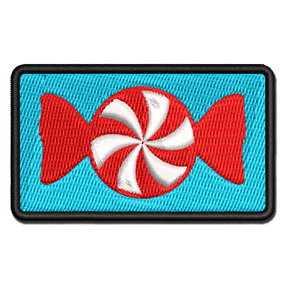 Peppermint Candy Multi-Color Embroidered Iron-On Patch Applique