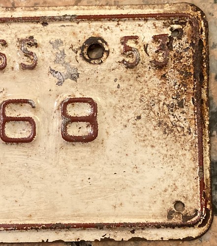 Vintage 1953 Mississippi Motorcycle License Plate Obsolete - Picture 5 of 11