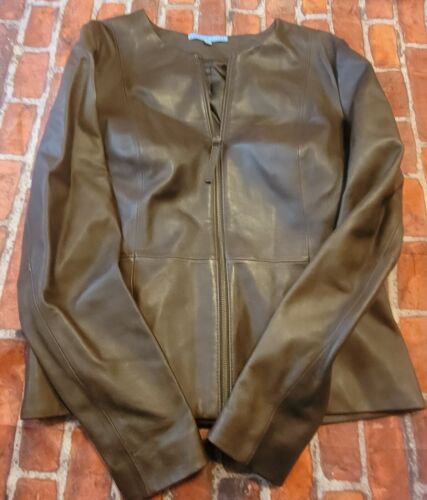 Antonio Melani Womens Leather Brown Jacket Large L
