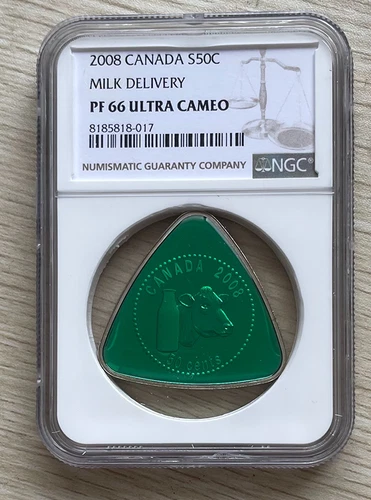 NGC PF 66 ULTRA CAMEO 2008 CANADA S50C MILK DELIVERY Commemorative Silver Coin