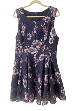Torrid floral dress with flounce skirt purple sz 20