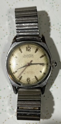 OLD VINTAGE CLINTON 17 JEWELS WATCH  AUTOMATIC TESTED WORKING