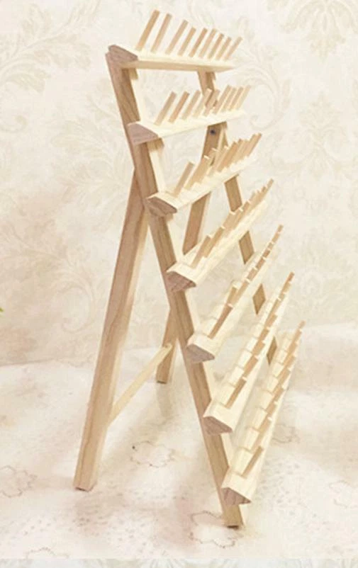 Wood Tailor Rack Spool Sewing Thread Organizer Storage Holder Bobbin Sew - Image 2 of 4