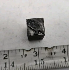 Vintage Letterpress Printing Block Turkey? Bird ALL Metal