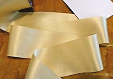 2" WIDE DOUBLE FACE SILK SATIN RIBBON - CHAMPAGNE BEIGE - BTY