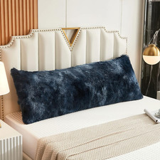 Shaggy Fluffy Faux Fur Body Pillow Cover 21"X54" Button Closure Velvet Pillow Sh
