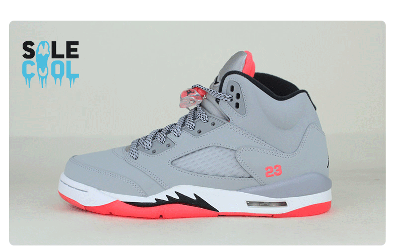 Nike Air Jordan 5 Retro GG Hot Lava Grey Sneakers Shoes 440892-018