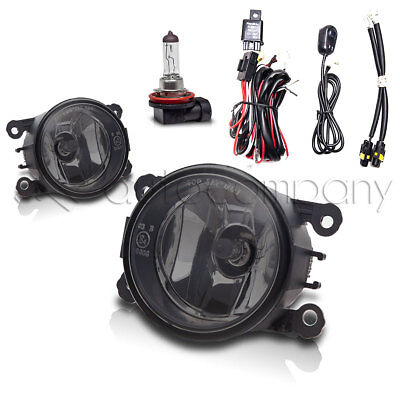 Smoke For 12-15 Fiat 500 Replacement Fog Lights Front Bumper Lights
