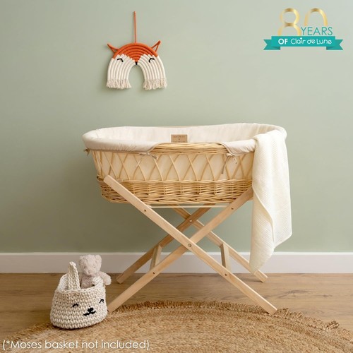 Clair de Lune Wooden Folding Moses Basket Stand - Natural - Picture 6 of 6