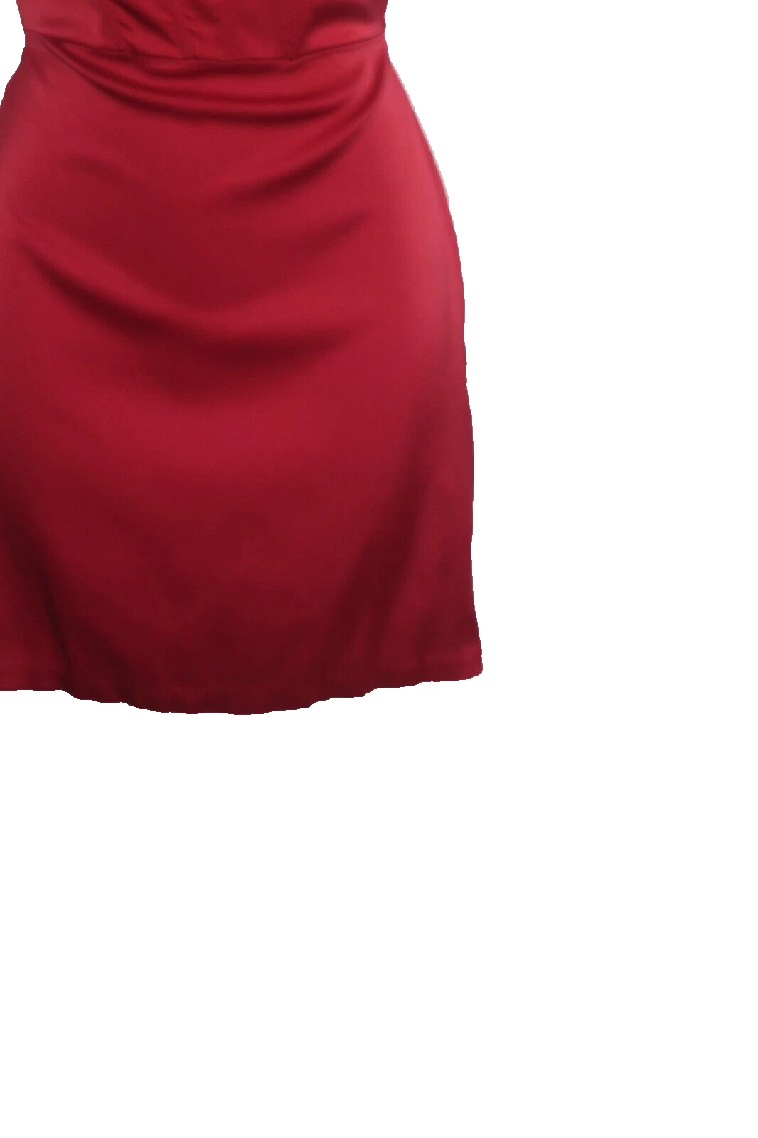 Oh Polly Mini Abito da Cocktail San Valentino in Raso Rosso UK 8 INDOSSATO UNA VOLTA!!!