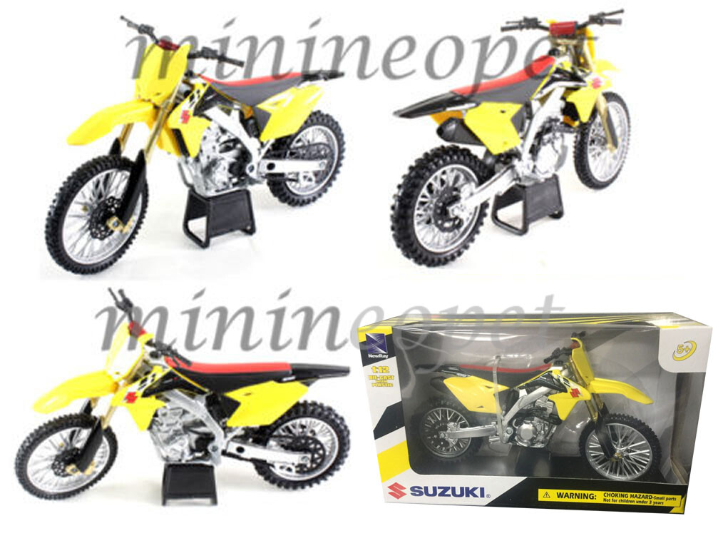 NEW RAY 57643 2014 14 SUZUKI RM-Z450 DIRT BIKE 1/12 YELLOW | eBay