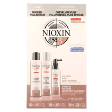3pc Nioxin 3 Color Safe CLEANSER Conditioner TREATMENT Light Thinning Hair NIB