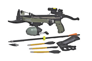 crossbow fishing pole 80 lbs WT80 Night KIT with Flashlight, LINE Guide and Aimer Includes 12 Heavy Steel Bolts and 9 Arrows : Sports & Outdoors Perfect for kayak fishing or fishing that requires you to cock your crossbow with out the use of a stirr up CROSSBOW Mini FISHING ROD MODIFICATION