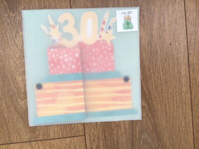 Paperchase 3D Pop Up Geburtstagstorte Karte Alter 30