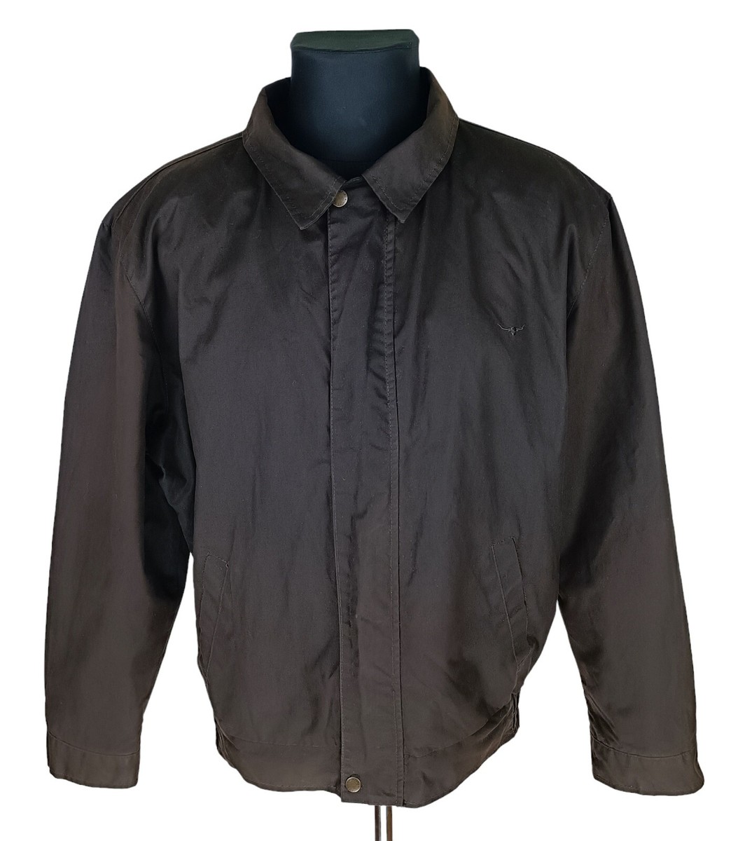 Mens Brown Oilskin Wax 100% Cotton Jacket Size M - Main Image