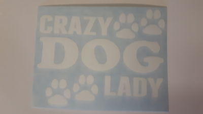 2 x ''Crazy Dog Lady'' Auto Autoaufkleber / Decals Muttertag / Vatertagsgeschenk