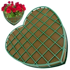 Heart-Shaped Floral Foam Blocks with Suction Cups 1 Count Green Heart 7.87 x ...