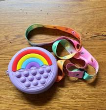 girl purse Popit Fidget Toy Push Bubble Sensory Stress Relief Kids Bag Rainbow