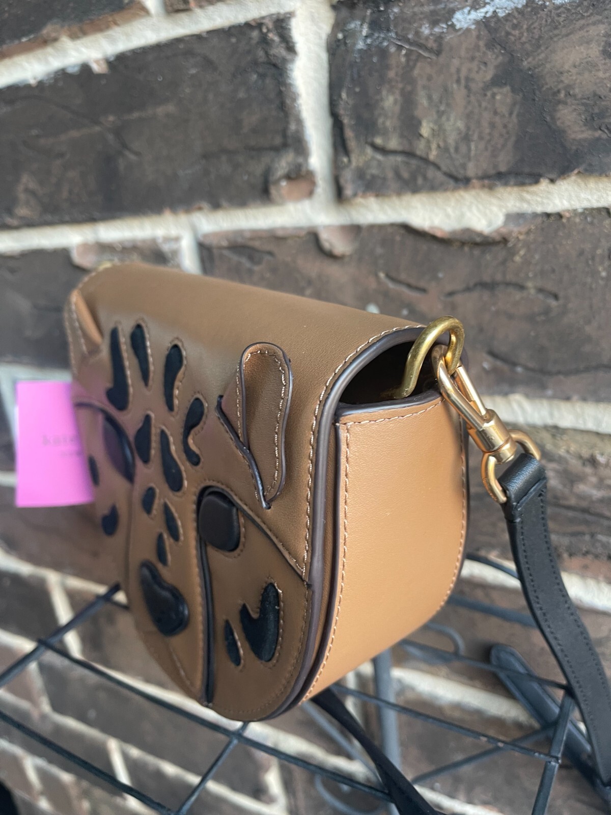 NWT KATE SPADE LUCY 3D LEOPARD FLAP CROSSBODY Bungalow Multi brown black image 2