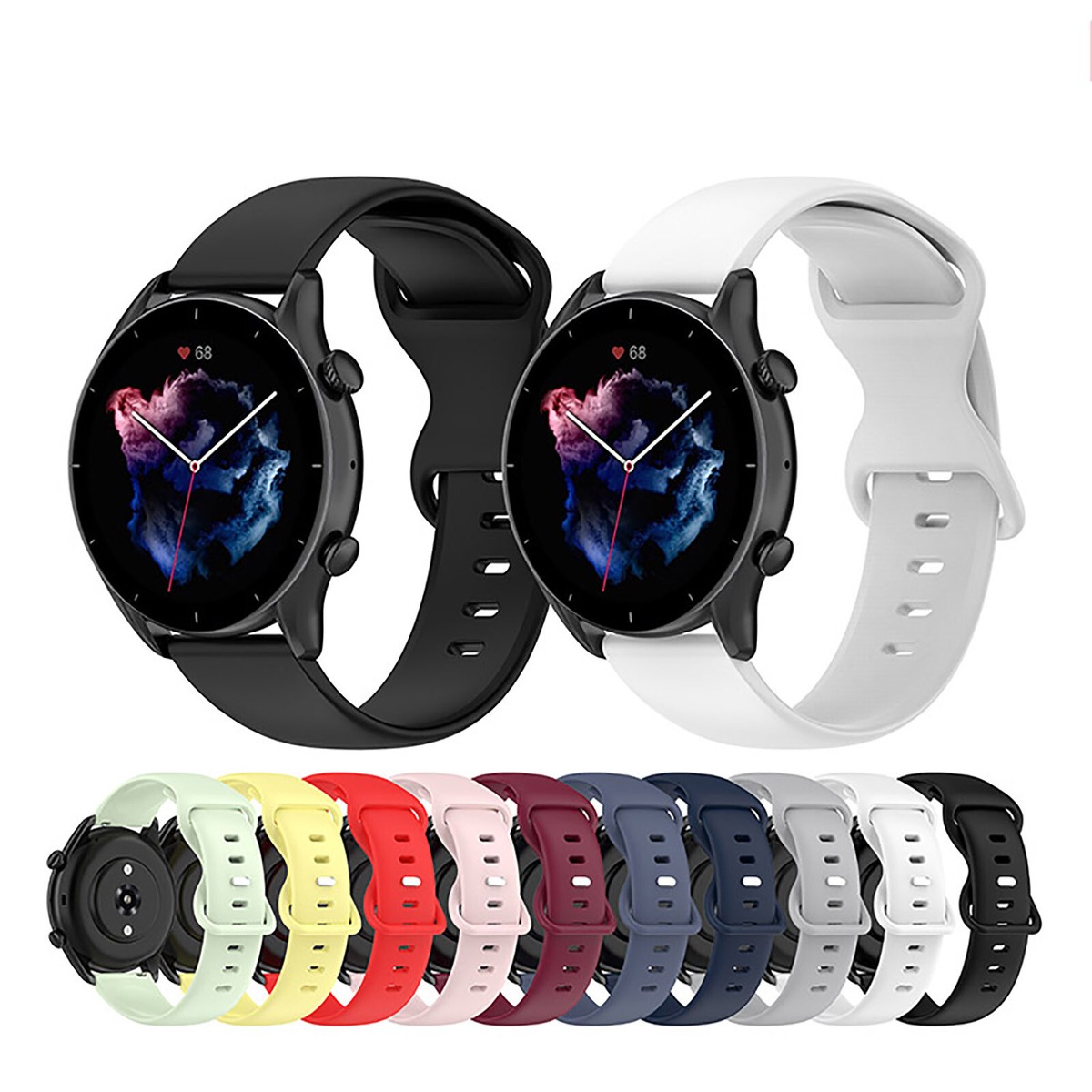 22mm Watch Band Belt Silicone Strap for Amazfit GTR 3/3 Pro/GTR 2E/GTR  2/StratoS