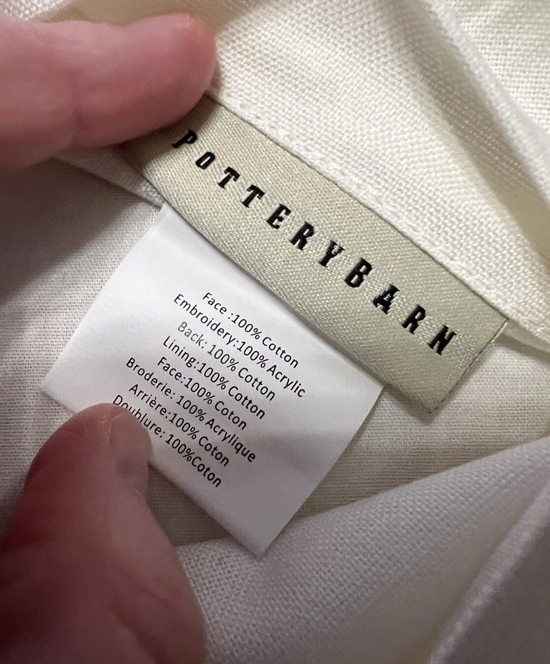 NEW Pottery Barn Chevron Crewel Embroidered Lumbar Pillow Cover Fall Honey Gold - Image 3 of 4