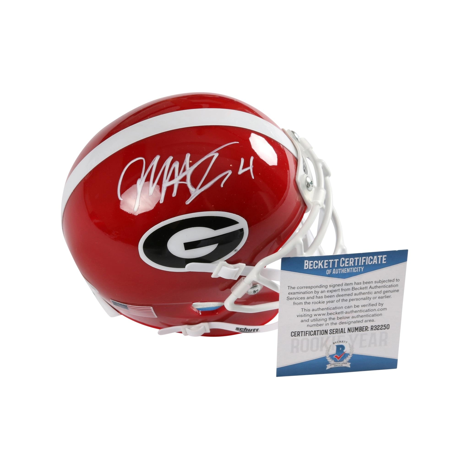 Mecole Hardamn Autographed Signed Georgia Bulldogs Mecole Hardman Helmett Mini Beckett 